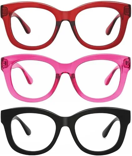 Miniatura 17 de JiSoo Gafas de lectura de gran tamaño para mujeres y hombres, elegantes lentes de diseño para mujeres con marco grande