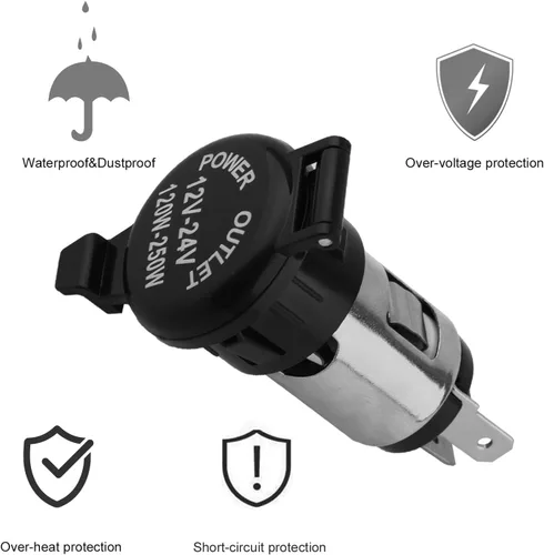 Miniatura 5 de Enchufe para encendedor de cigarrillos, encendedor de cigarrillos de automóvil de 12 V CC, toma de corriente hembra de 12 voltios de repuesto