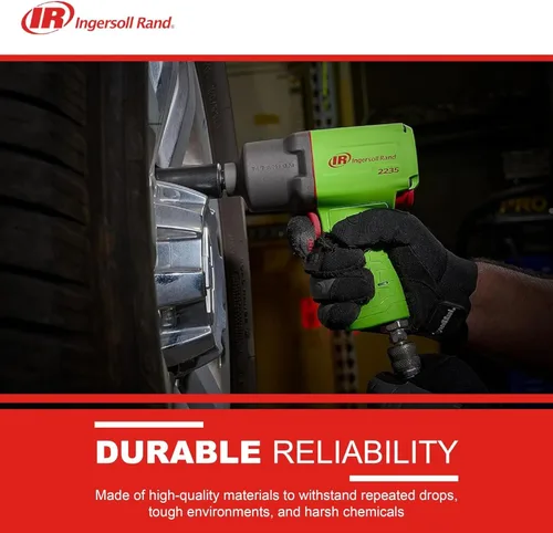 Miniatura 5 de Llave de impacto neumática de 1/2 pulgada Ingersoll Rand 2235TiMAX-G, diseño ligero de 4.6 libras, potente salida de par de torsión de hasta 1350