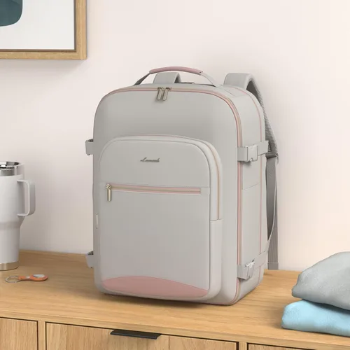 Miniatura 2 de LOVEVOOK Mochila de viaje de 40L aprobada para vuelo, 3 cubos de embalaje, bolsa de viaje impermeable para artículos personales, equipaje de mano