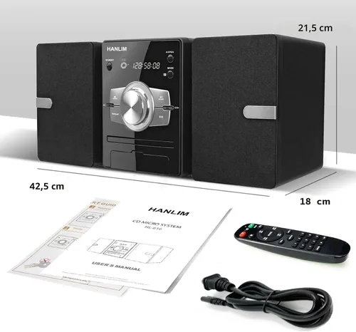 Miniatura 7 de Sistema de estéreo para el hogar con reproductor de CD, radio FM, Bluetooth, entrada AUX, entrada USB, conector para auriculares, control remoto