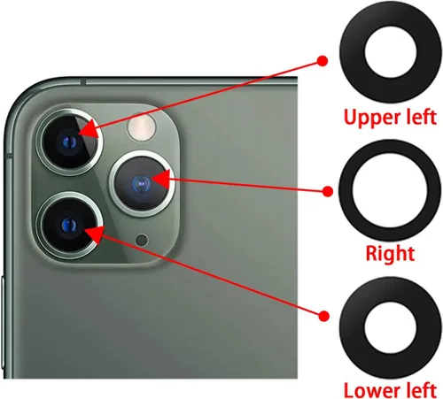 Miniatura 6 de Juego de 2 lentes de repuesto originales para cámara trasera para iPhone 11 Pro Max y iPhone 11 Pro con adhesivo preinstalado y kit de herramientas