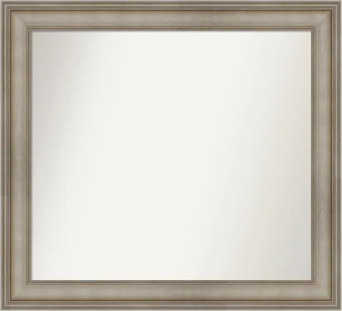 Miniatura 94 de Amanti Art Espejo de baño plateado para sobre el fregadero, 26 x 26 pulgadas, espejo cuadrado de plata antigua, marco de madera tradicional mediano