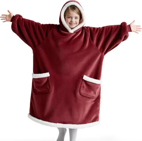 Miniatura 46 de Bedsure Manta con Capucha, Manta Portátil con Capucha como Regalos para Mamá, Regalos de Cumpleaños para Mujeres, Niños y Adolescentes, Sudadera