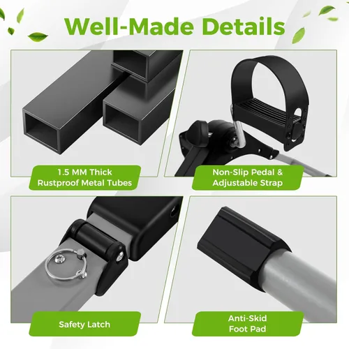 Miniatura 8 de GYMAX Ejercitador de pedales de bicicleta para debajo del escritorio, mini bicicleta estática plegable con pantalla LCD para entrenamiento de brazos