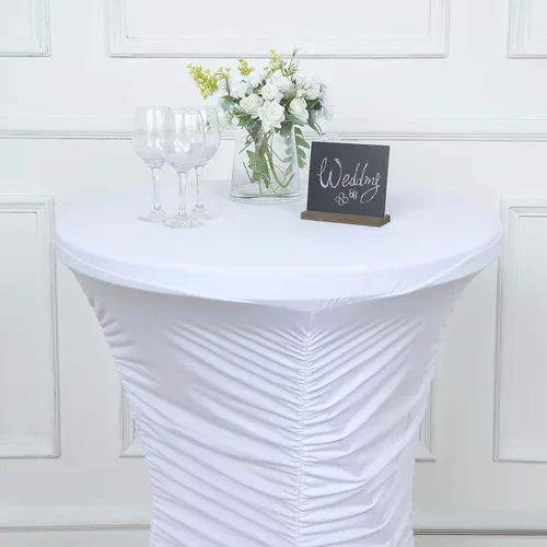 Miniatura 10 de Efavormart - Mantel para mesa de cóctel, color negro, de 32 pulgadas, plisado, resistente, de elastano, para mesa de cóctel, boda, fiesta, bar
