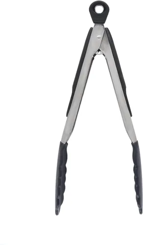 Miniatura 4 de OXO Good Grips - Pinzas de 9 pulgadas con cabezales de silicona y Good Grips - Espátula flexible de silicona pequeña, color negro