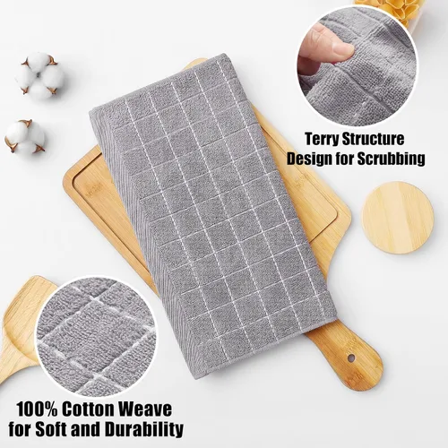 Miniatura 2 de Homaxy - Paquete de 6 paños de cocina de tela de toalla, 100 % algodón, ultrasuaves y absorbentes, trapos perfectos para la cocina, secar y lavar