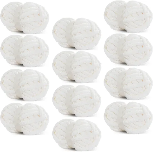 Miniatura 18 de BALAPET Hilo grueso para tejer a mano, hilo de felpa gruesa súper suave para manta y tejer bricolaje, hilo voluminoso jumbo esponjoso, apto