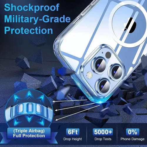 Miniatura 2 de SUCGLES Funda para iPhone 13 Pro Max con MagSafe, imán ultra fuerte N56, protección contra caídas de 12 pies, antiamarilleo, funda magnética