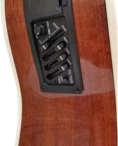 Miniatura 4 de Jiayouy Pastilla de guitarra 4 bandas EQ-7545R amplificador de preamplificador ecualizador sintonizador Piezo Pickup para guitarras acústicas