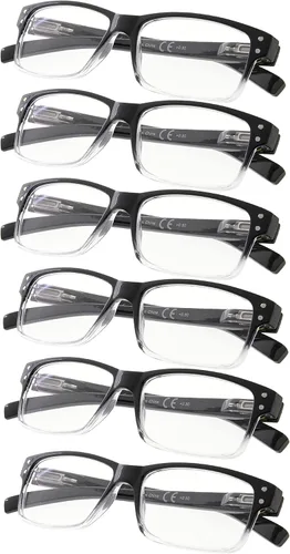 Miniatura 10 de Gafas de lectura, paquete de 5 bisagras de resorte para mujeres y hombres, incluye 3 negras 2 tortugas +0.00