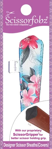 Miniatura 5 de Fundas protectoras para tijeras de diseñador, 4 unidades, tamaño surtido, diseño floral victoriano azul #4-304 Jardín floral victoriano azul
