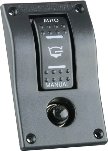 Miniatura 3 de Amarine Made Interruptor de bomba de sentina de 3 vías, disyuntor de circuito basculante LED de lujo, interruptor de control con luz LED