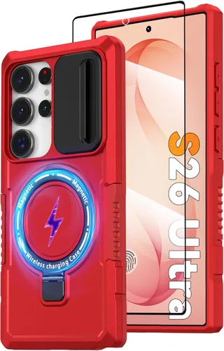 Miniatura 48 de Funda magnética para Samsung Galaxy Note 20 Ultra con soporte de anillo [con protector de pantalla] [Compatible con carga inalámbrica MagSafe] Funda