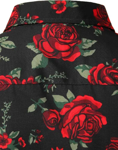 Miniatura 6 de ZEROYAA Camisas de vestir de manga larga con botones y diseño urbano de moda para hombre