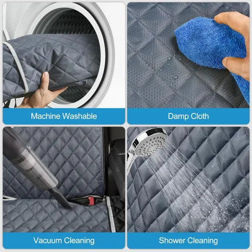 Miniatura 5 de ANOSOSPECIAL Funda de asiento de coche para perros en gris para el asiento trasero, piel antiadherente, apta para mascotas e impermeable - Protector