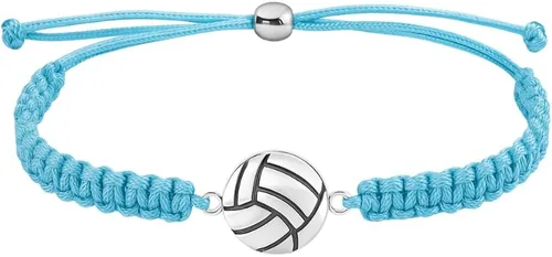 Miniatura 14 de Pulsera con dijes de voleibol Sportybella - Pulseras ajustables con dije de voleibol. Regalos ideales y recuerdos para jugadores de voleibol. Azul