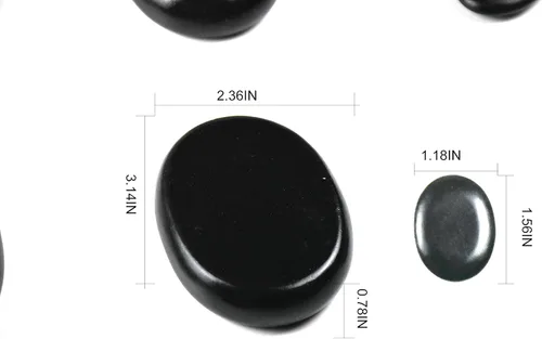 Miniatura 2 de Juego de 16 piedras de masaje caliente grandes, piedras naturales de lava para aliviar el dolor de SPA 8868