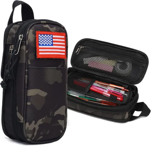 Miniatura 7 de ATRIPACK Estuche para lápices de gran capacidad, gran almacenamiento, táctica, pequeña bolsa de herramientas, estuche para rotuladores, bolsa