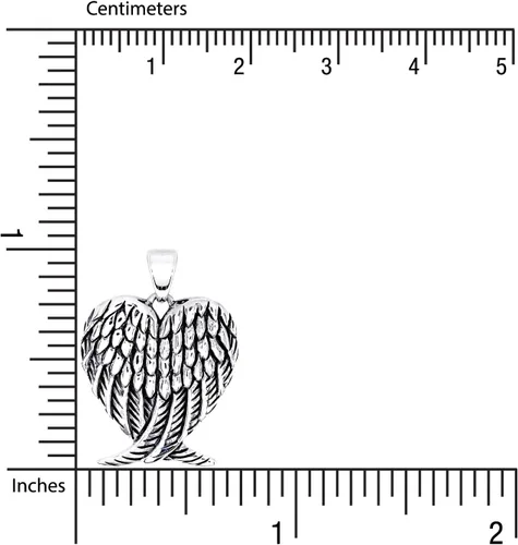 Miniatura 3 de WithLoveSilver - Colgante de plata de ley 925 con alas de ángel guardián, Plata Esterlina