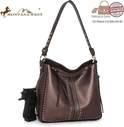 Miniatura 3 de Montana West - Carteras y bolsas cruzadas de manopara hombro con bolsillo oculto para arma, de mujer, a la moda