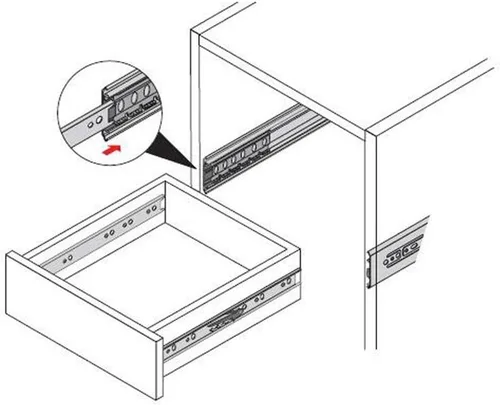 Miniatura 5 de Extensión completa menos ruido rodamiento de bolas de cajón deslizantes, 10 pulgadas, 1 par