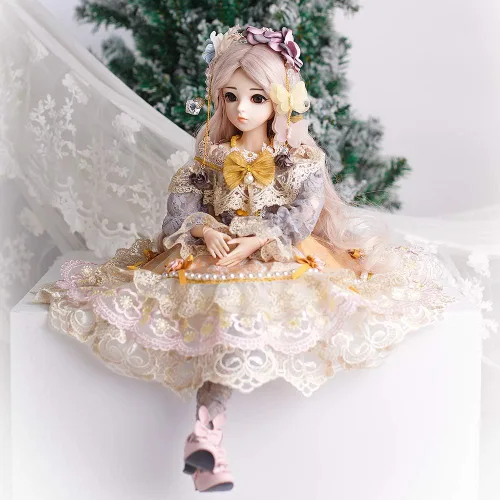Miniatura 9 de UCanaan BJD Muñeca, Muñecas SD 1/3 de 24 pulgadas, 18 muñecas articuladas con bolas, juguetes para armar con atuendo, zapatos, peluca, cabello