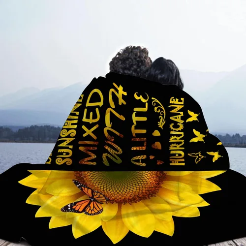Miniatura 8 de Manta de girasol para mujer, regalo de cumpleaños para amigos, manta amarilla mariposa de 60 x 80 pulgadas, decoración Girasol: ella es el sol