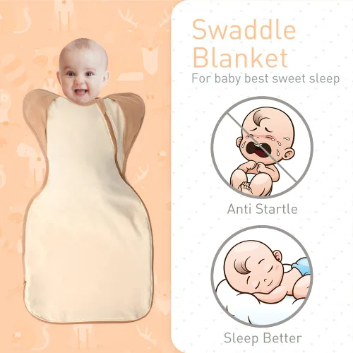Miniatura 2 de Manta Envolvente de Algodón Suave Premium, Saco de Dormir con Diseño de Brazos Arriba, 2 Paquetes 3-6 Meses, Manos Arriba Transiciones de 3 Vías a