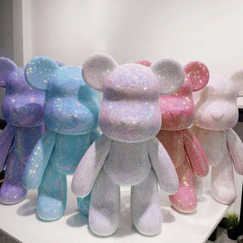 HANDA - Juego de oso de peluche de oso de peluche de 13.4 pulgadas, 5D, diseño de oso violento con diamantes de imitación de cristal, regalo hecho a
