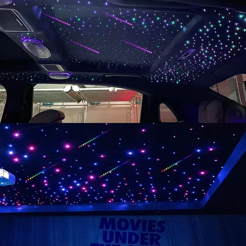 Miniatura 8 de AKEPO 20W RGBW Twinkle APP Luz de Color de 2 Cabezales, Luz de Fibra Óptica Meteoro Colorida, 1000pcs 0.03in 13.1ft Luz de Techo de Estrella
