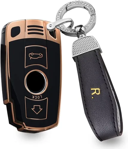 Miniatura 14 de ontto Funda de llave de TPU para llavero de coche Compatible con BMW 1 3 5 Serie E90 E92 E93 X5 X6 Z4 E90 Protector antiarañazos para llave Negro L