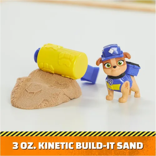 Miniatura 4 de Rubble & Crew, Juego de figuras de acción de Rubble and Mix, con 3 oz de arena cinética Build-It y 2 juguetes de construcción de mano, juguetes