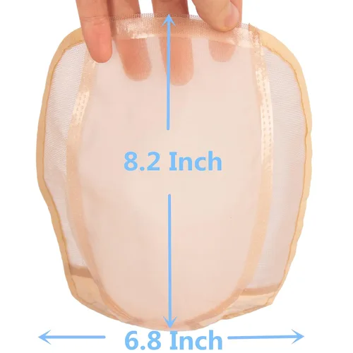 Miniatura 3 de Toupee Cap Base de encaje con piel fina transpirable para hacer pelucas, color de piel, base base para cubrir el cabello, extensión de corona de 8.2