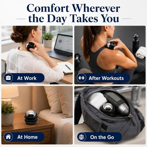Miniatura 7 de Flyfan Bola Giratoria para Masaje en Frío - Regalos para Relleno de Calcetas para Hombres, Mujeres, Adolescentes, Niños, Se Mantiene Fría durante 6
