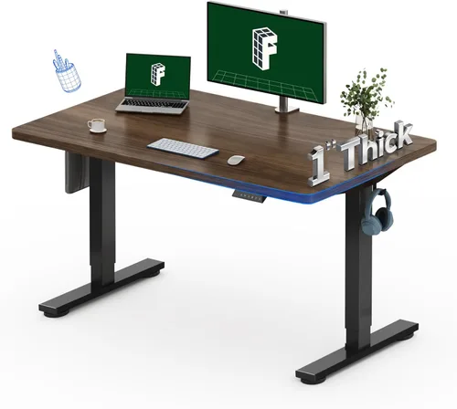 Miniatura 17 de FLEXISPOT Escritorio Eléctrico de Pie de Una Pieza, 60 x 24 Pulgadas Escritorio Ajustable con Superficie Sin Costuras, Ajuste de Altura con Parte