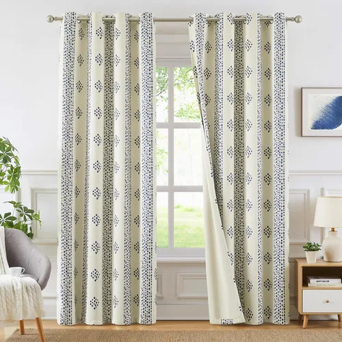 Miniatura 34 de Melodieux Cortinas bohemias 80% opacas de 63 pulgadas de largo para dormitorio, sala de estar, oscurecimiento de sala de estar, cortinas