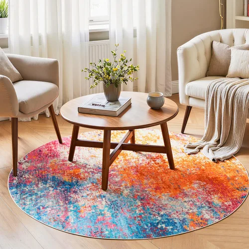 Miniatura 54 de Rugflix Alfombras de área de 8 x 10 pies para sala de estar, alfombra grande lavable, resistente a las manchas, pelo bajo, alfombra oscura moderna