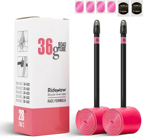 Miniatura 25 de Ridenow 2-Pack Bike Inner Tube for 700/18C-28C, 700/18C-32C,700/28C-38C with 45/65/85 mm Metal &TPU Presta Valves for Road Bikes, Super Light