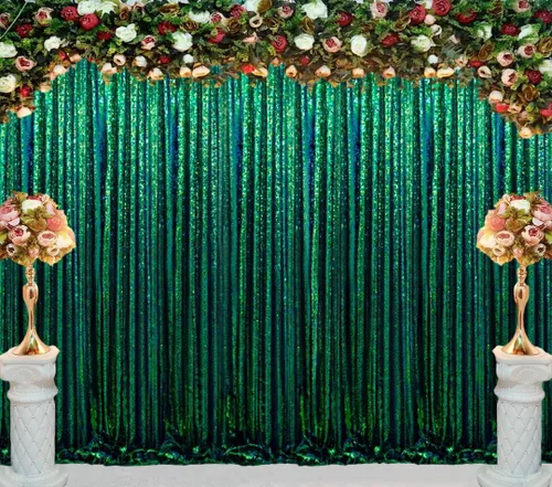 Miniatura 22 de ShinyBeauty Cortinas de Telón de Fondo con Lentejuelas 4x10 pies Negro Cortinas de Lentejuelas 2 Paneles Telones de Fondo para Bodas Telón de Fondo