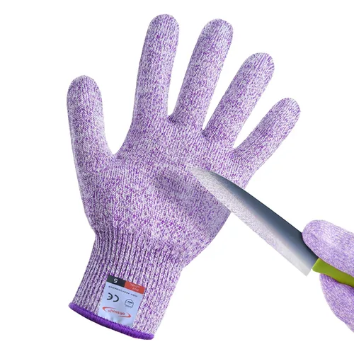 Miniatura 21 de Guantes resistentes a cortes, 4 pares de guantes resistentes a cortes de grado alimenticio, guantes de corte para cocina, pelado de ostras, Gris