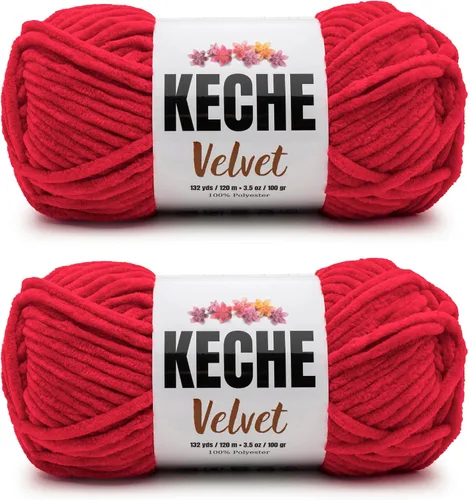 Miniatura 85 de Keche Hilo de terciopelo para ganchillo, manta de felpilla suave, voluminosa, hilo amigurumi, 3.53 oz (132 yardas), color azul bebé