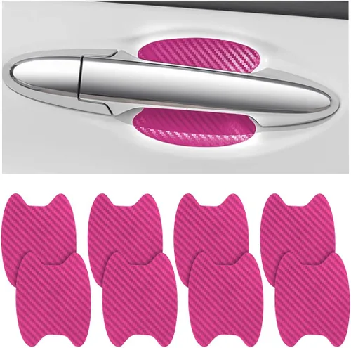 Miniatura 8 de 8 unidades de calcomanías para manija de puerta de coche, protector antiarañazos de fibra de carbono para taza de puerta de coche, película
