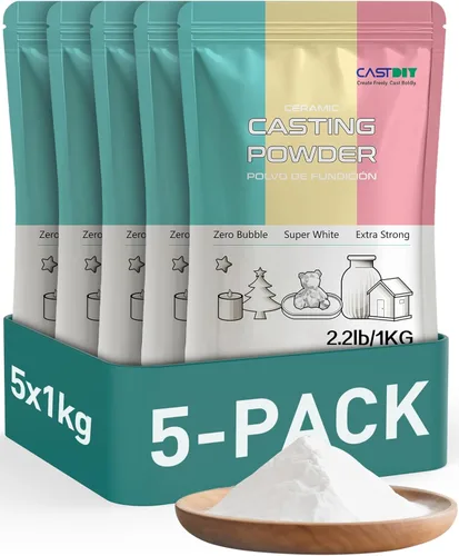 Miniatura 8 de Polvo para Fundición 3 kg, Sin Burbujas, Super Blanco, Super Duro, Inodoro, Polvo de Yeso de Yeso para Moldes de Silicona, Desmolde en 30 Minutos