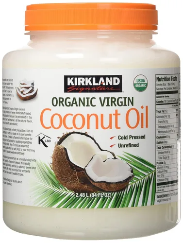 Kirkland Aceite de coco virgen orgánico sin refinar prensado en frío, 1 unidad (paquete de 4)