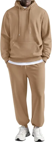 Miniatura 37 de COOFANDY Conjunto deportivo de 2 piezas para hombre, conjunto deportivo casual con capucha