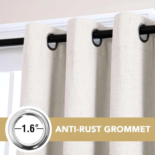 Miniatura 22 de H.VERSAILTEX - Cortina opaca 100 % de lino de 108 pulgadas de largo para dormitorio, con aislamiento térmico, lino texturizado, ahorro de energía