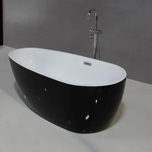 Miniatura 2 de Dowell 074 - Bañera contemporánea de lujo de acrílico de alto grado (63 x 30-3/4 x 22-7/8 pulgadas, negro)