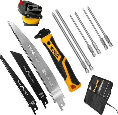 Miniatura 8 de Sierra manual de múltiples cuchillas 15 en 1 con destornillador. Para cortar madera, metal, plástico, chapa, paneles de yeso y madera contrachapada.